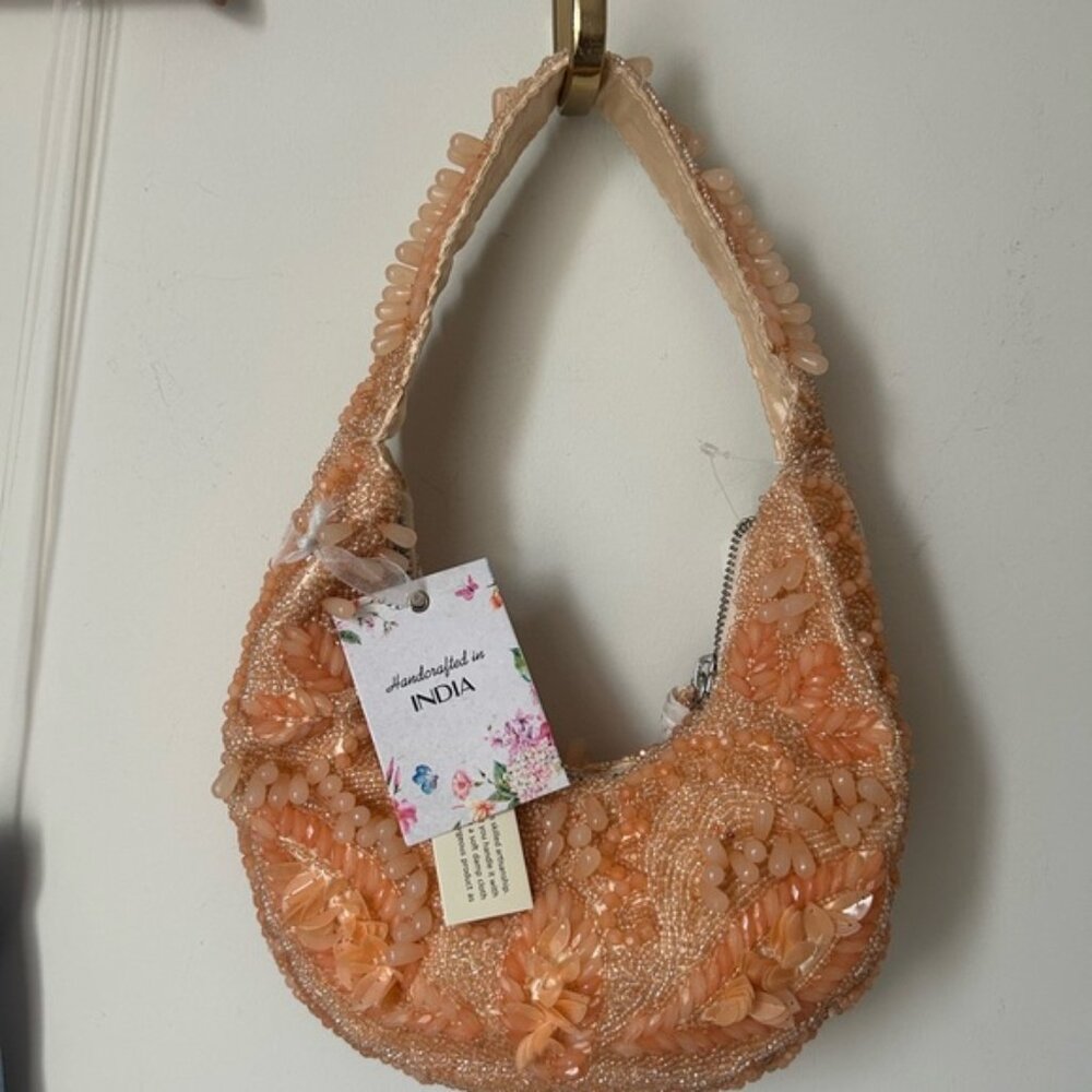 Viral made in India Handcrafted Beaded Orange Bag